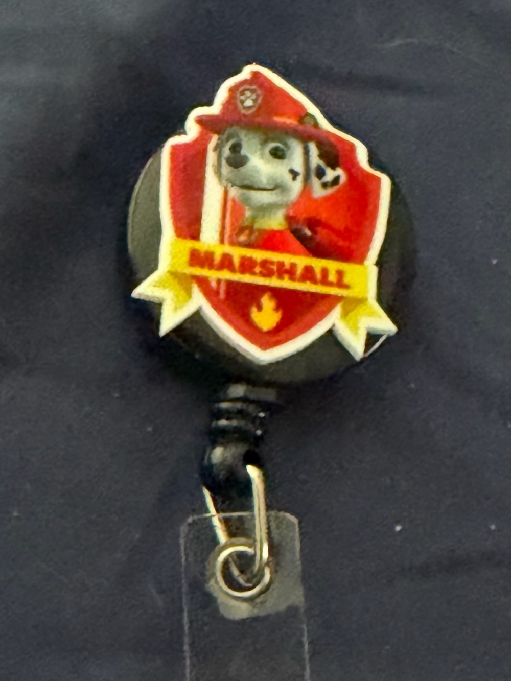 Paw Patrol Marshall Red Badge Retractable Reel ID Holder